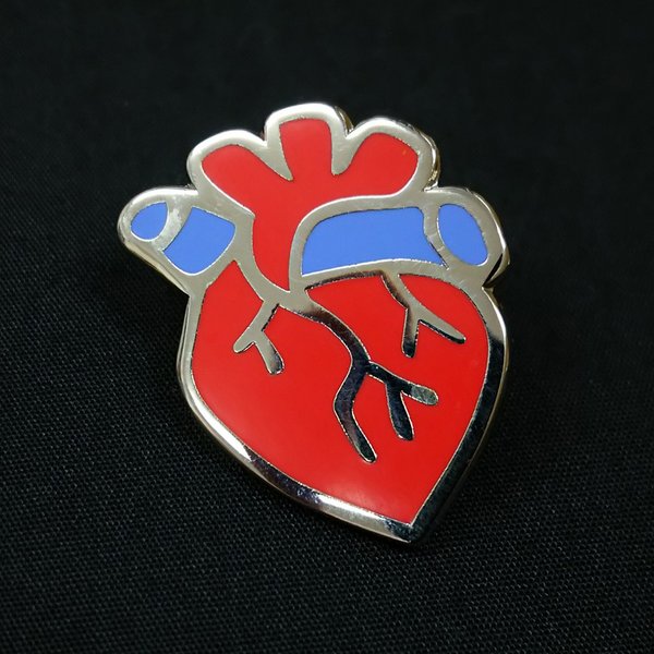 アナトミーピンバッチ 心臓レッド&ブルー（Heart, Red & Blue）