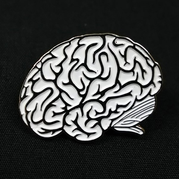 アナトミーピンバッチ 側面の脳（Brain White Lateral view）